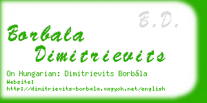 borbala dimitrievits business card