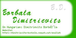 borbala dimitrievits business card